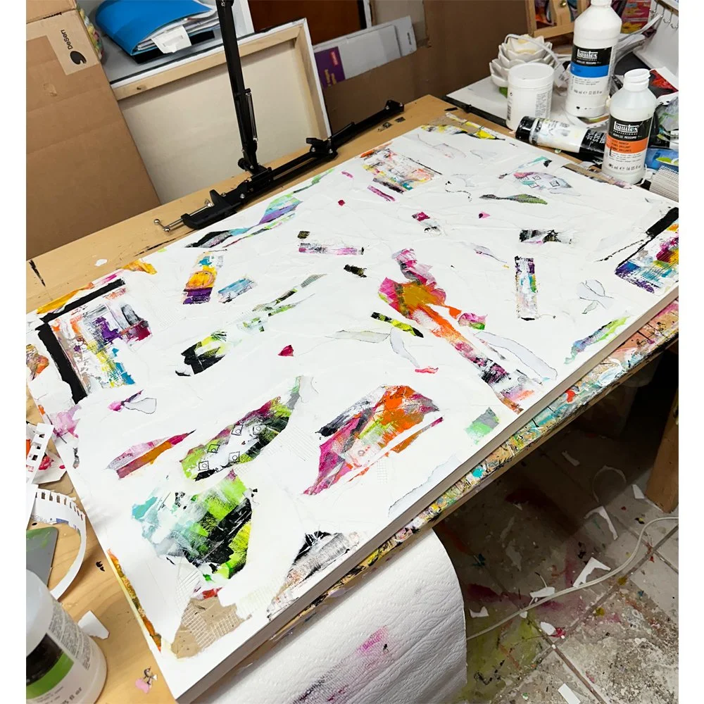 Some Days I Am Connected | Original Mixed Media Collage | Abstract